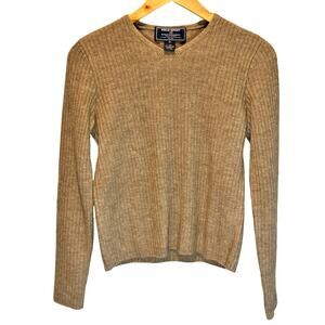 Vintage Polo Sport Brown Ribbed Wool Blend Sweater - size Medium